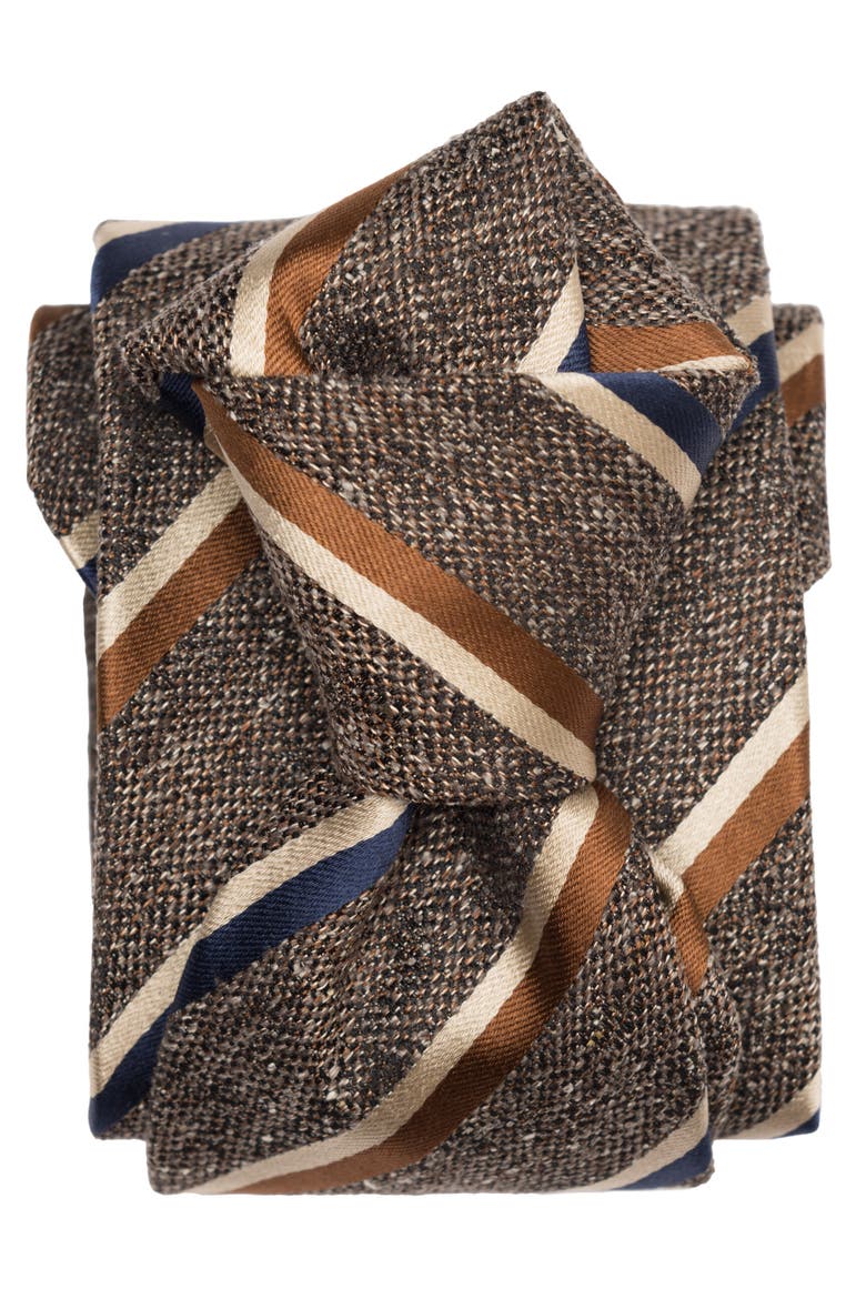 Velletri - Silk Jacquard Tie for Men, Alternate, color, Oak