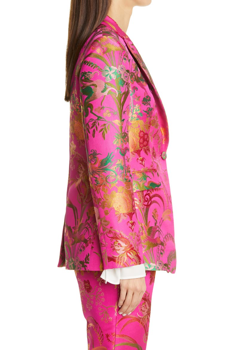 Panarea Floral Brocade Blazer, Alternate, color, ROSA