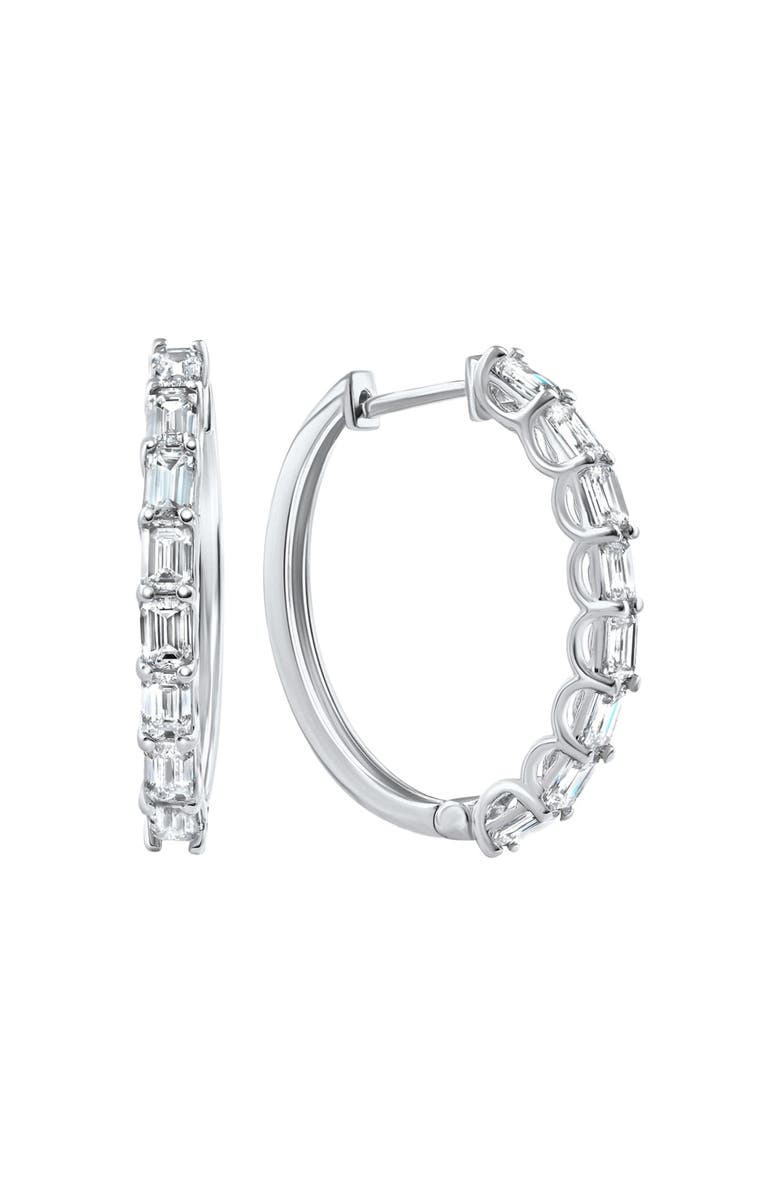 Bliss Diamond 2.30Ct Emerald Cut Hoops 14k Gold Lab Grown Women's Earrings, Main, color,