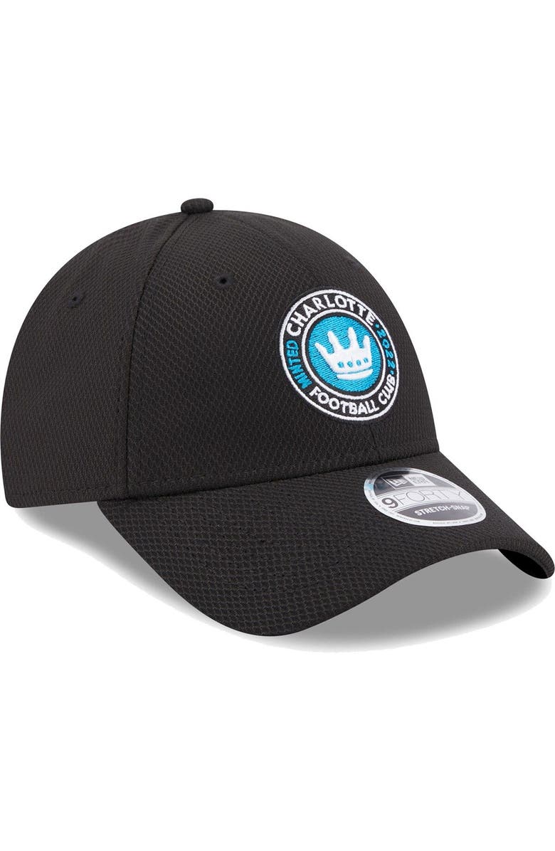 New Era Men's New Era Black Charlotte FC Basic 9FORTY Mesh Snapback Hat, Alternate, color, 