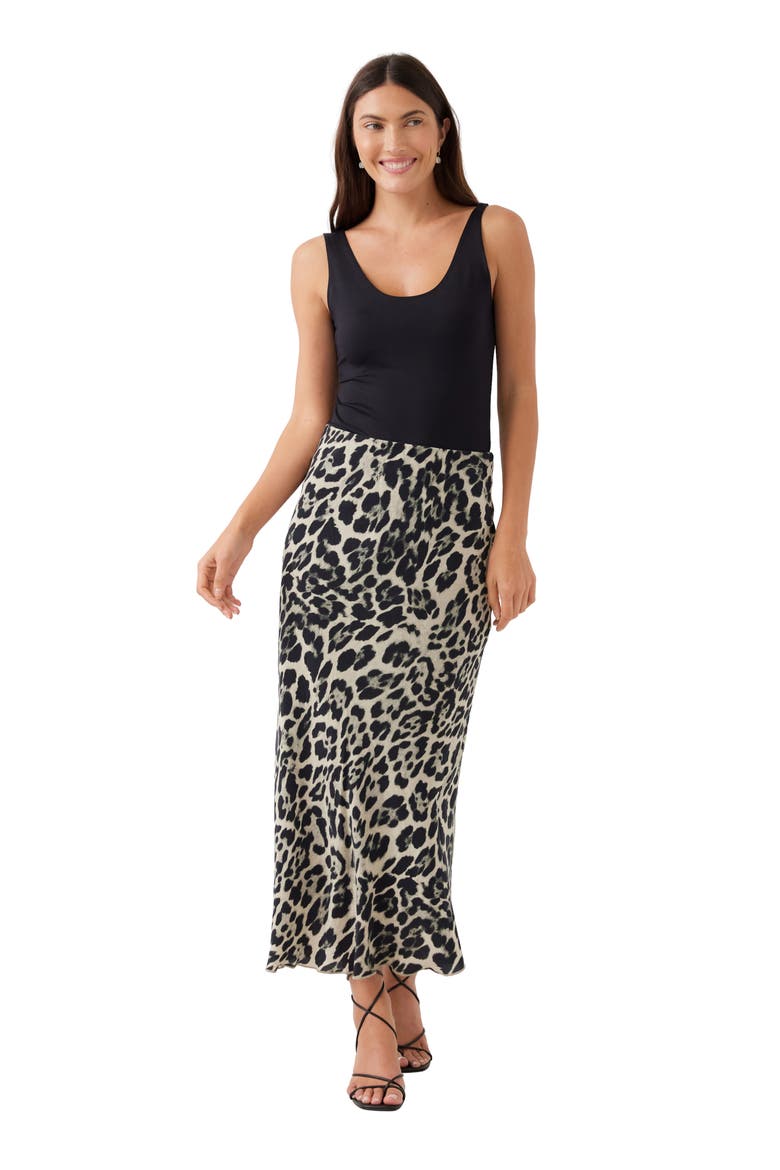 Leopard Print Bias Cut Midi Skirt, Alternate, color, PRINT