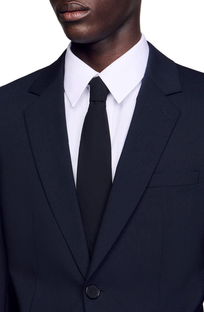 SANDRO Classic wool suit jacket, Alternate, color, 