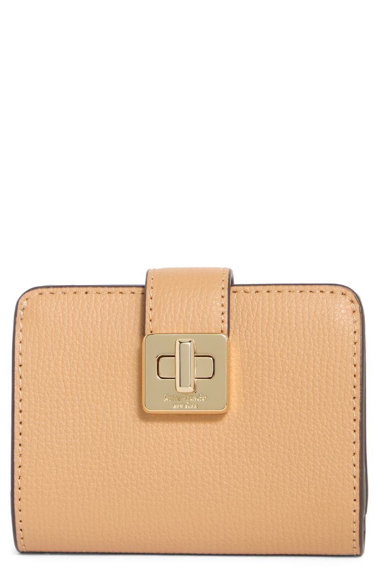 Kate Spade New York phoebe refined leather card case, Main, color, Tiramisu Mousse