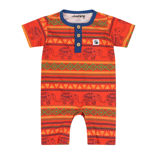 Mixed Up Clothing Suave Baby Romper In Jacquard Stripe