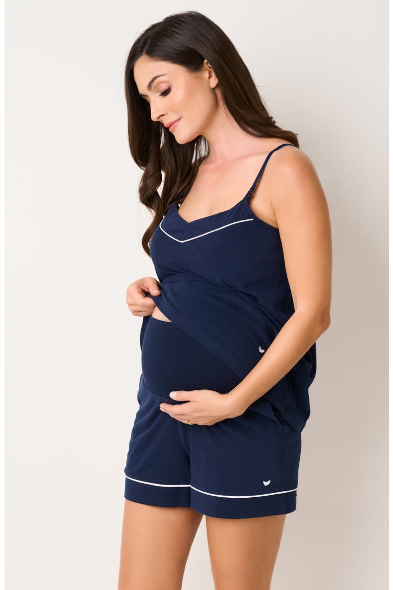 3-Piece Cotton Maternity Set, Alternate, color, NAVY