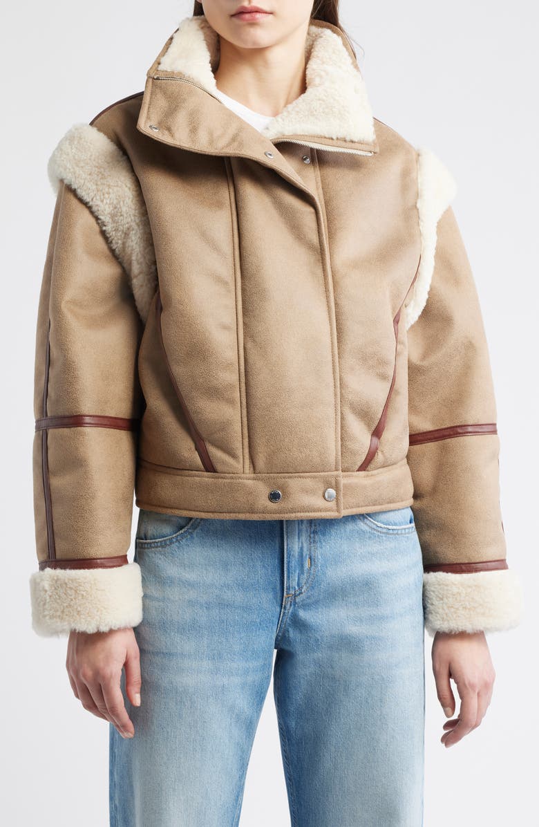 BOSS Orange Cheerlea Faux Shearling Jacket, Alternate, color, Rust/ Copper