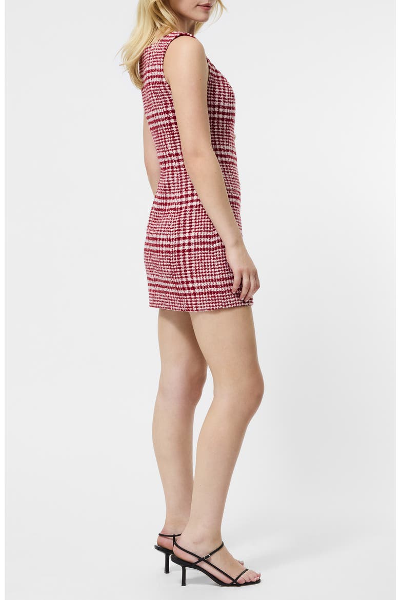 Plaid Bouclé Minidress, Alternate, color, SCARLET MULTI