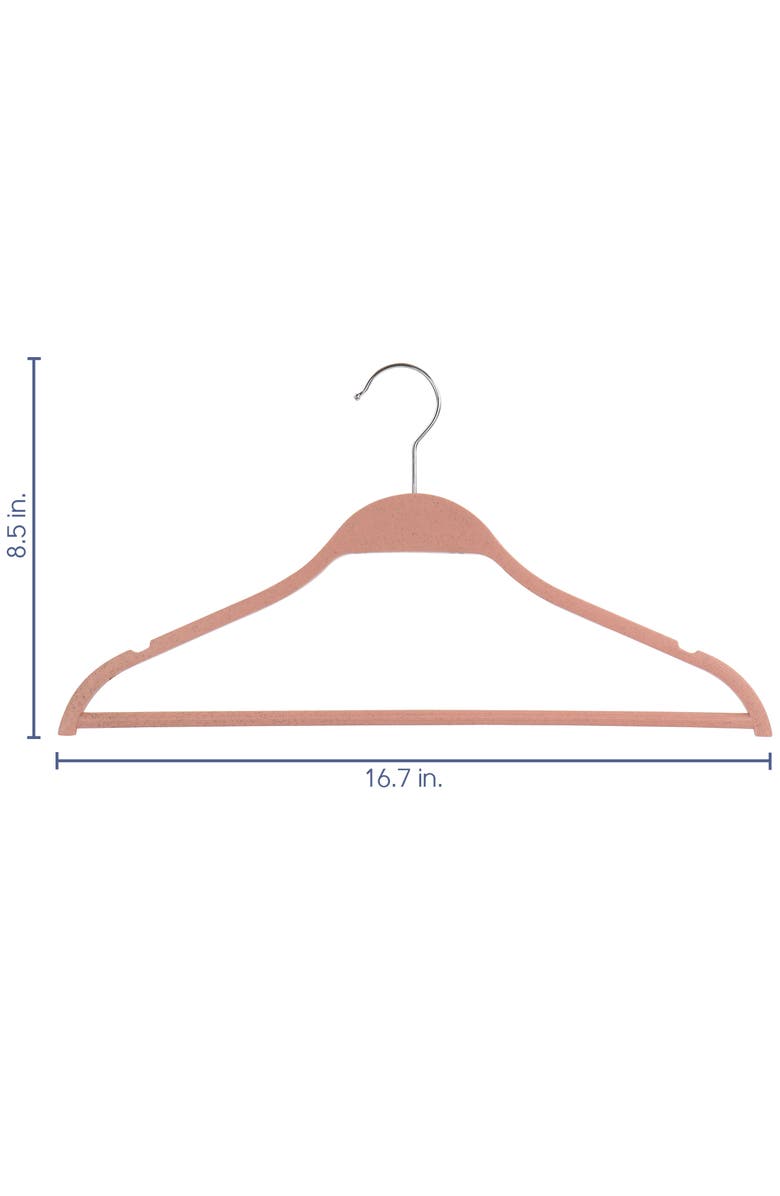 Elama Home 20 Piece Biodegradable Coat Hangers, Alternate, color, Pink
