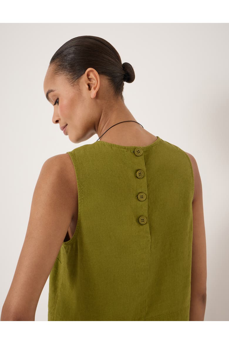 Vera Linen Blend Shell Top, Alternate, color, Olive Green