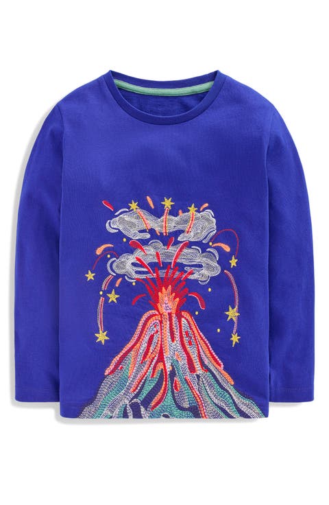 Kids' Superstitch Volcano Long Sleeve Cotton Graphic T-Shirt (Toddler, Little Kid & Big Kid)