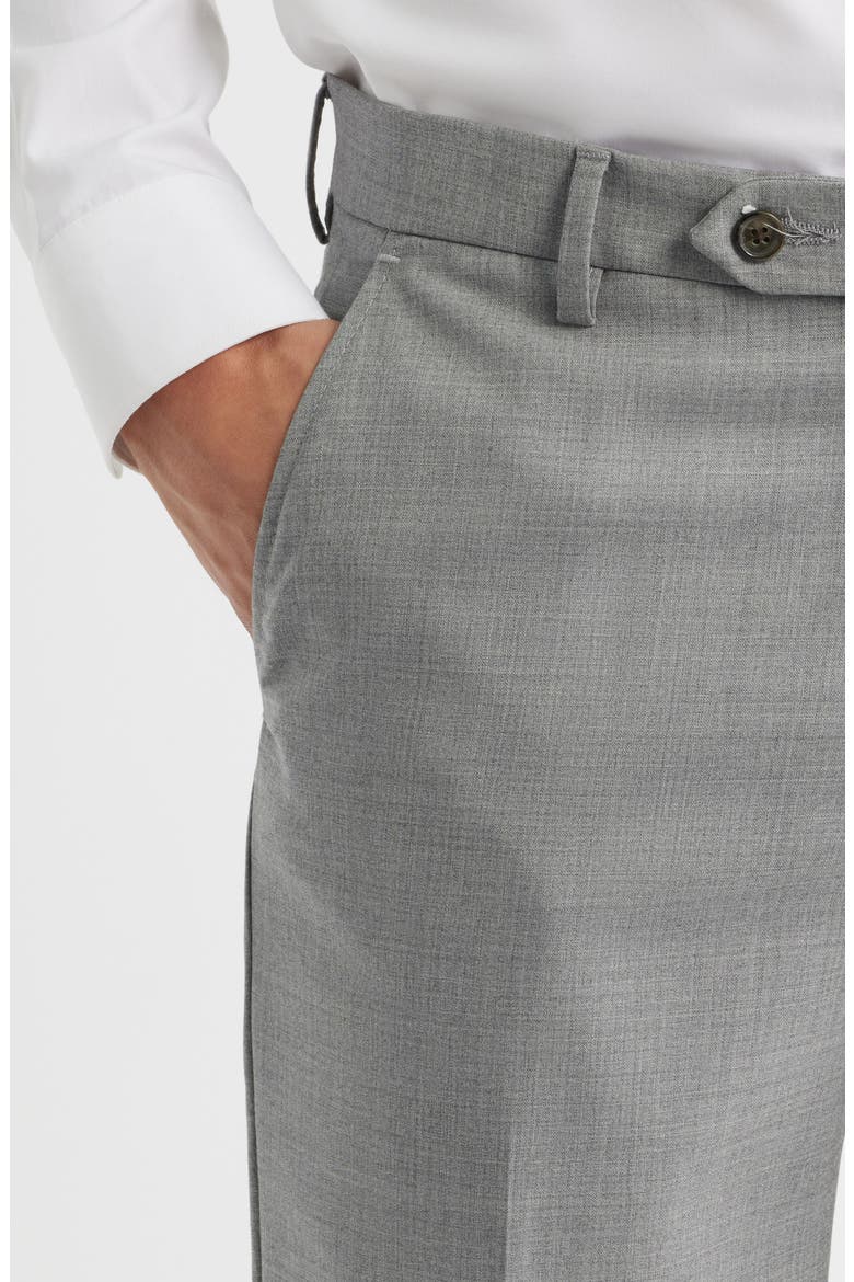Flat Front Tropical Weight Wool Dress Pants, Alternate, color, PEARL GREY