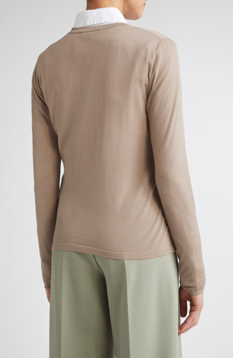 Max Mara Kenya Virgin Wool Cardigan, Alternate, color, Turtledove