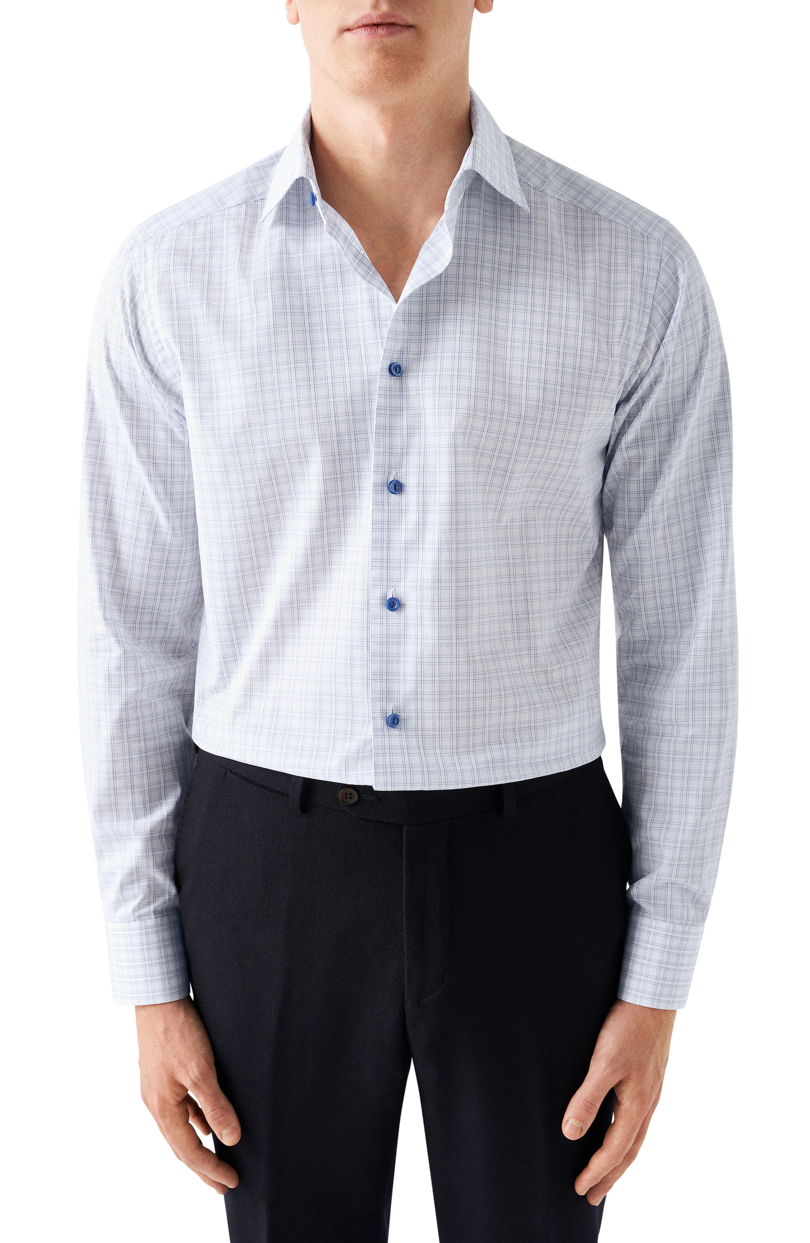 Eton Contemporary Fit Check Dress Shirt