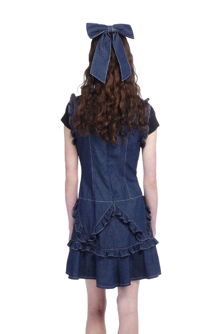 Denim Ruffle Dress, Alternate, color, DENIM