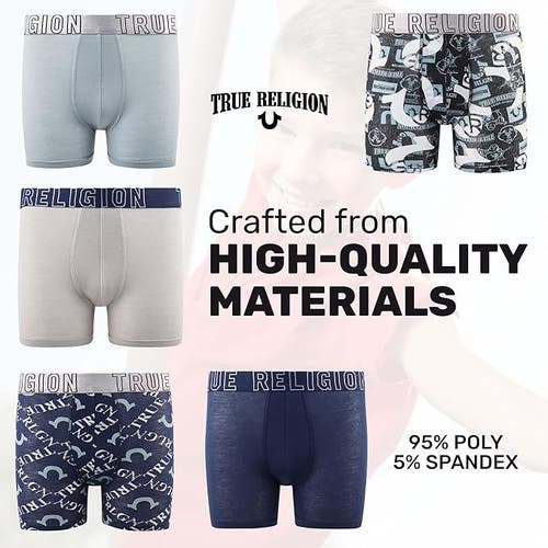 True Religion Boxer Briefs Pack Of 5 In Blue