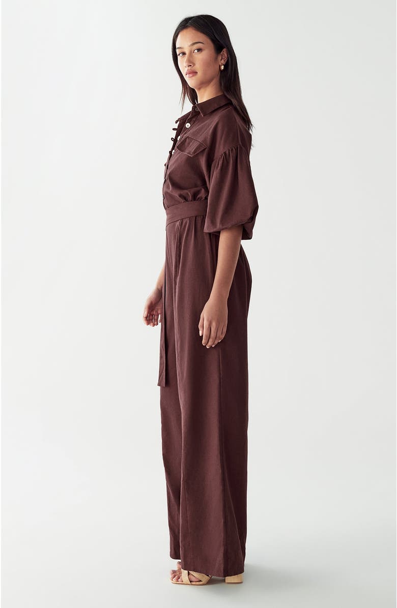 WILLA Braelyn Jumpsuit, Alternate, color, Chocolate