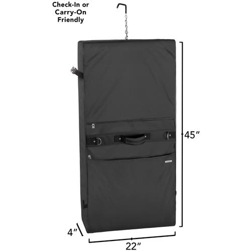 Wallybags 45" Premium Framed Garment Bag With Shoulder Strap And Multiple Pockets In Black