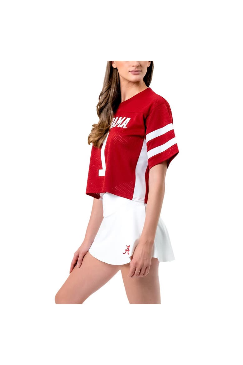 Women's Established & Co. Crimson Alabama Crimson Tide Fashion Boxy Cropped Football Jersey, Alternate, color, Crimson