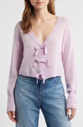 LoveShackFancy Luisella Bow Crop Cashmere Cardigan