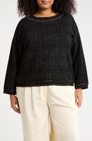 MAX STUDIO Jacquard Crewneck Knit Top
