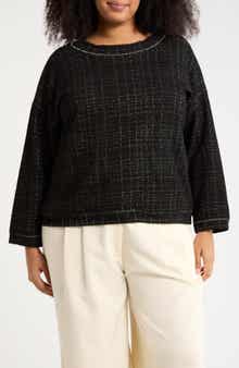 MAX STUDIO Jacquard Crewneck Knit Top
