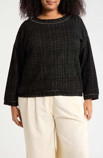 MAX STUDIO Jacquard Crewneck Knit Top