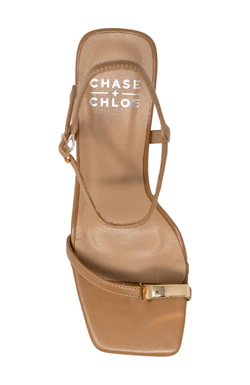 Chase & Chloe Chase And Chloe Kamiko Square Toe Sandal In Beige Pu