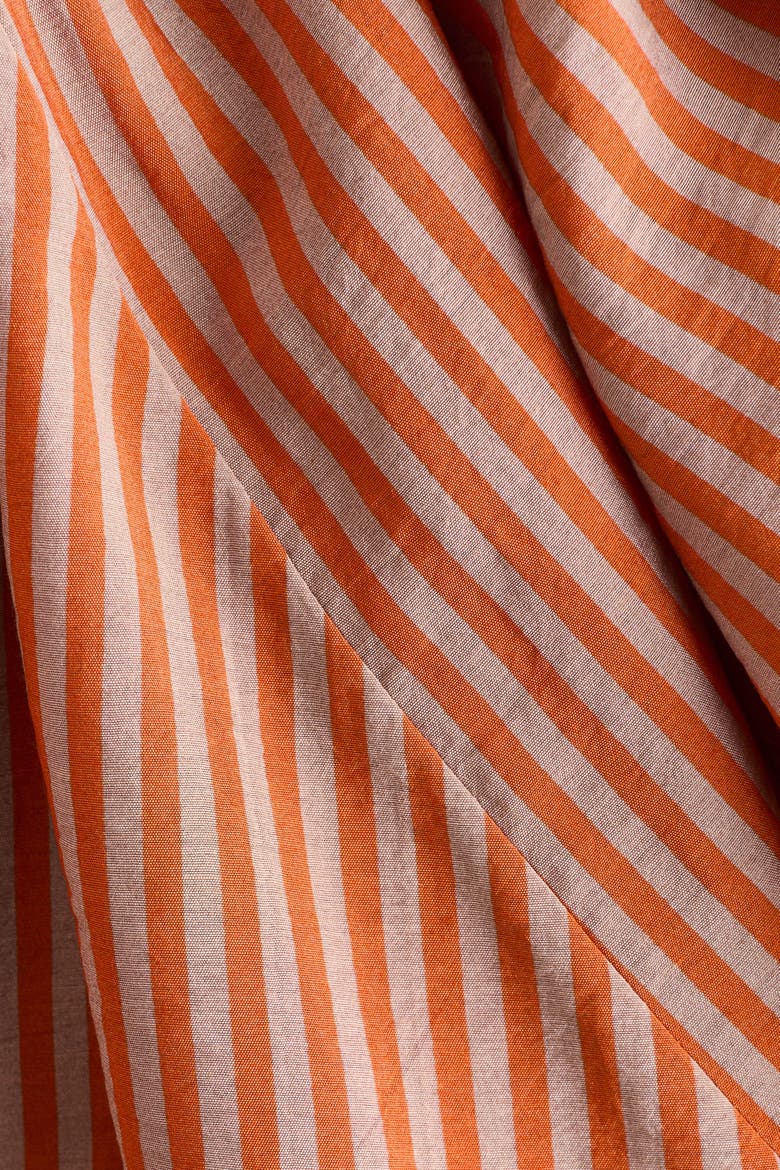 Godet-pleated Dress, Alternate, color, Orange/striped