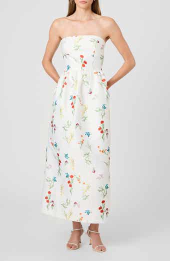 Christine Floral Strapless Fit & Flare Midi Dress