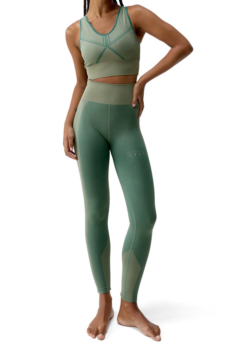 Buddha Medium Support Seamless Sport Top, Alternate, color, Deep Green/Grain