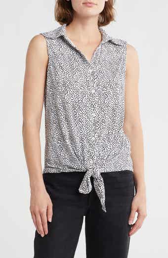 Adrianna Papell Tie Hem Button-Up Shirt