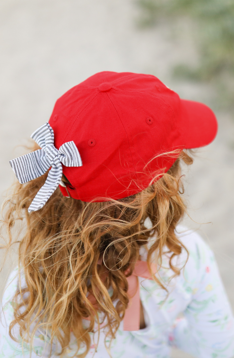 Bits & Bows Georgia Bulldogs Bow Baseball Hat, Alternate, color, Red