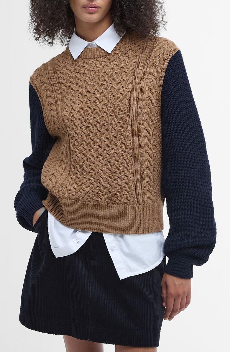 Barbour Ester Colorblock Wool & Cashmere Blend Sweater, Main, color, 