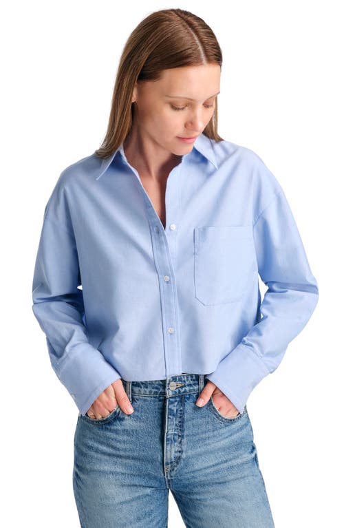 Twp Little Big Joe Cropped Button-front Shirt In Blue