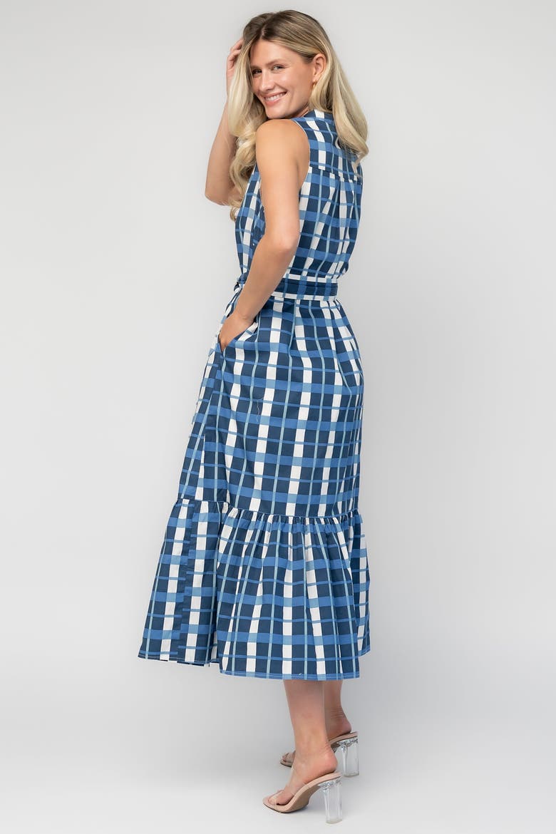 Brooke Button Down Dress, Alternate, color, Blue + White