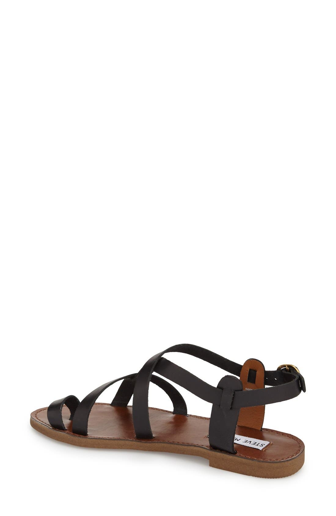 'Agathist' Leather Ankle Strap Sandal, Alternate, color, BLACK LEATHER