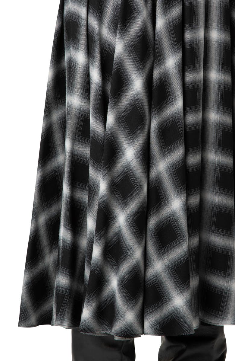 Akris punto Plaid Pleated Midi Skirt, Alternate, color, 