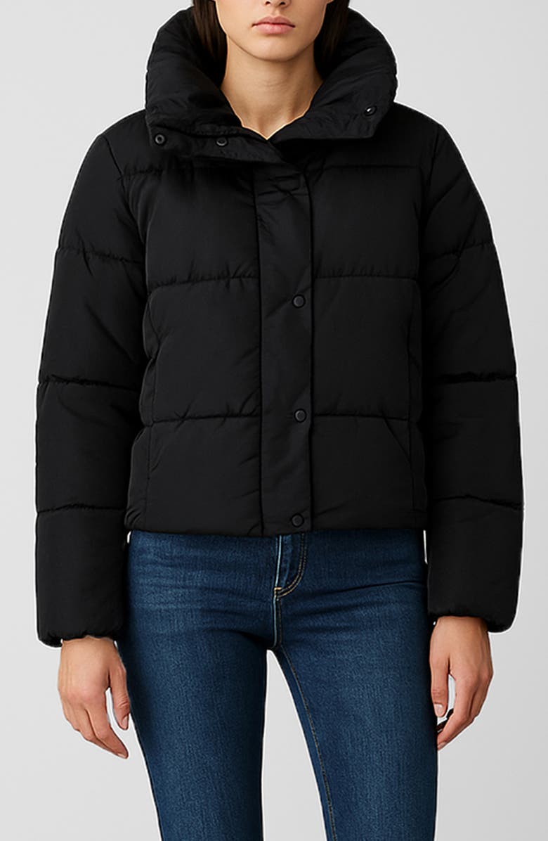 Noize Amanda Short Puffer Jacket, Main, color, Black