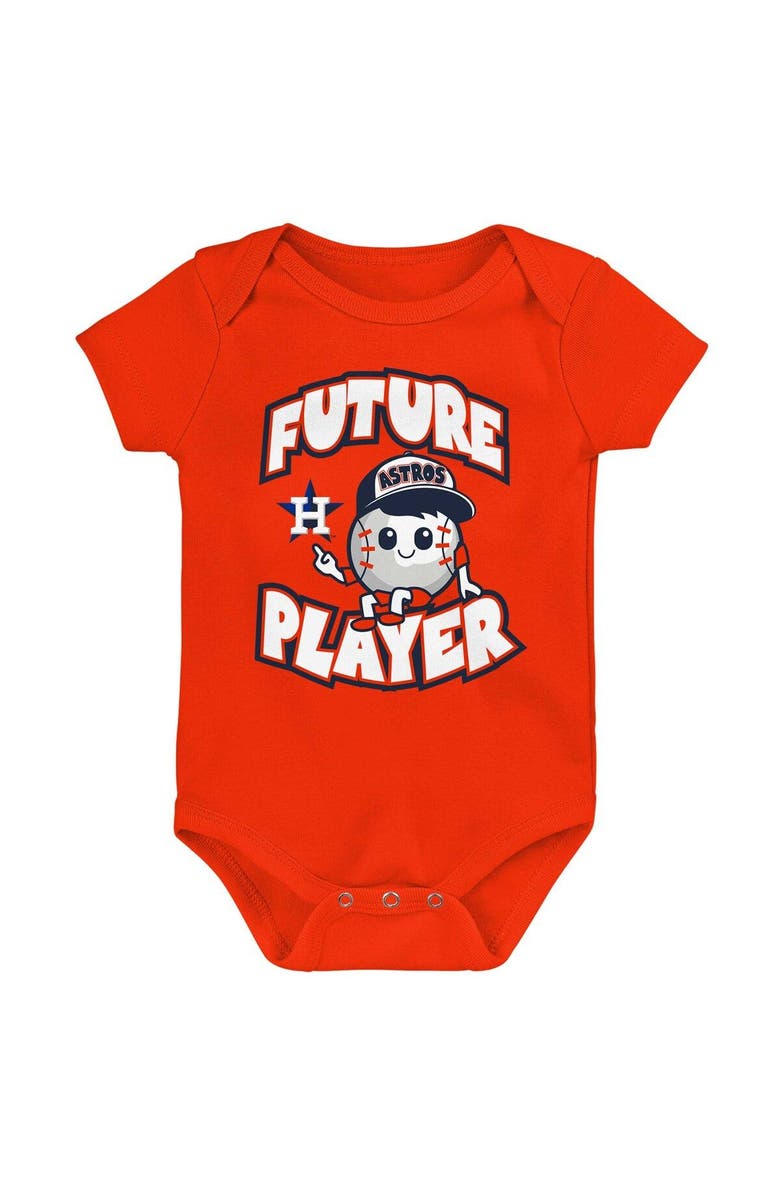 Outerstuff Newborn & Infant Orange/Navy/White Houston Astros Minor League Player Three-Pack Bodysuit Set, Alternate, color, 