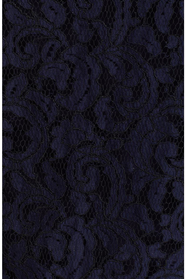 Rib Trim Lace Top, Alternate, color, NAVY