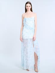 BCBGMAXAZRIA Mesh Sequin Gown