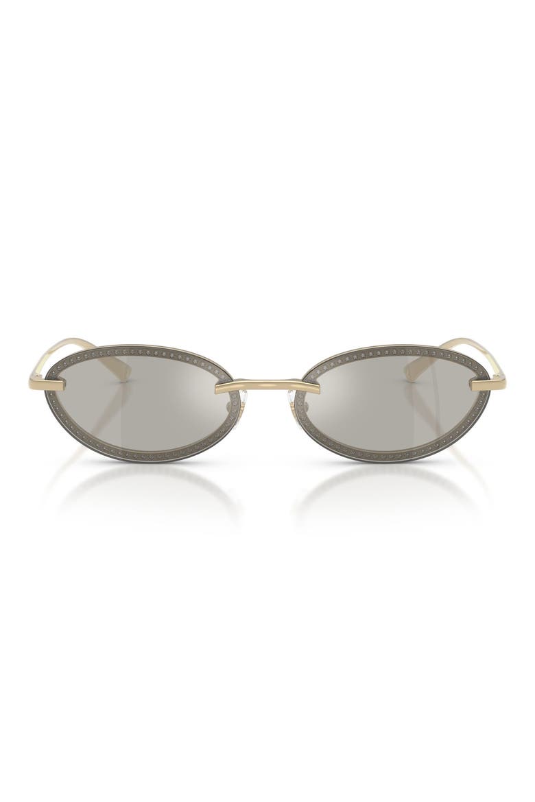 Zina 59mm Oval Sunglasses, Main, color, GOLD / GREY MIRROR SILVER