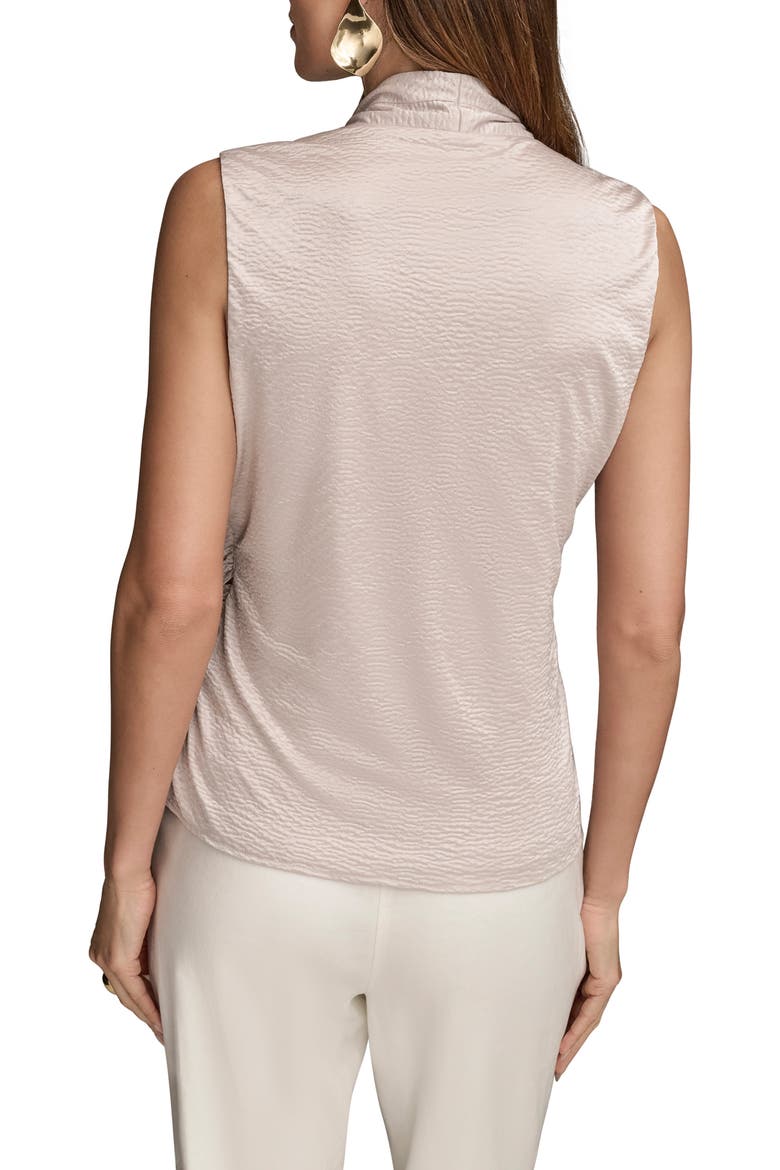 Textured Satin Sleeveless Wrap Top, Alternate, color, SAND