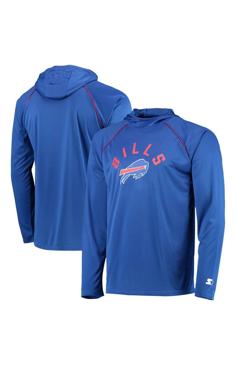 STARTER Men's Starter Royal Buffalo Bills Raglan Long Sleeve Hoodie T-Shirt, Main, color, Royal