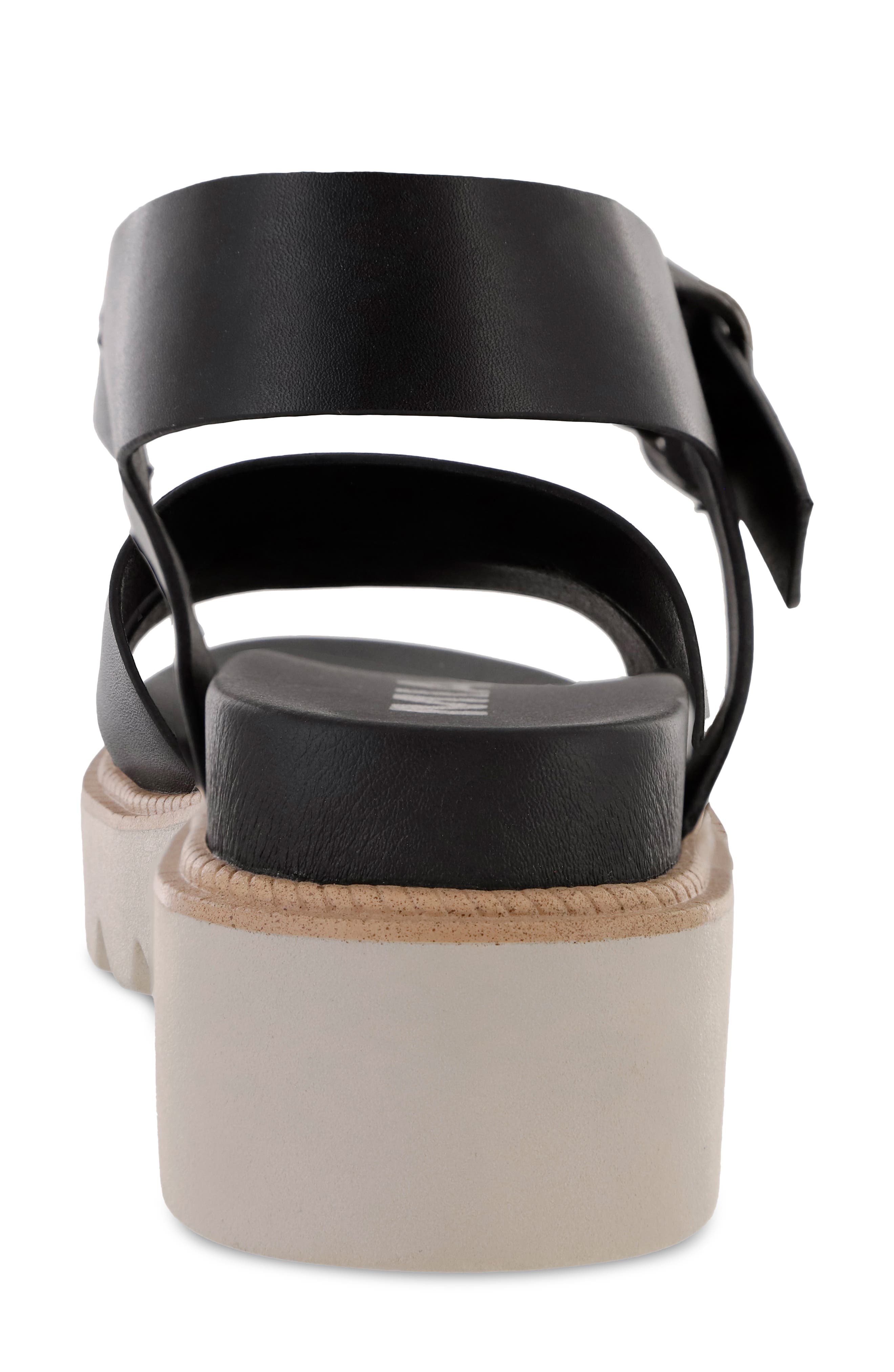 MIA Jovie Ankle Strap Platform Wedge Sandal, Alternate, color, Black Burn