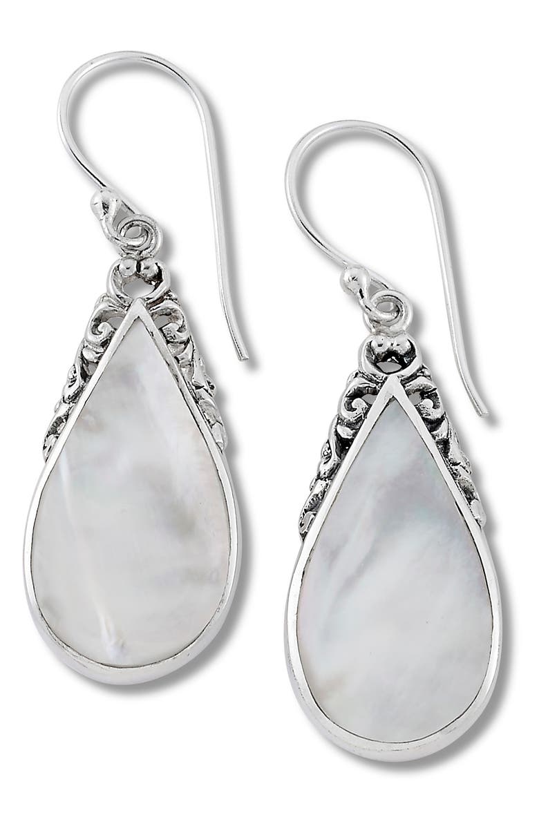 SAMUEL B. Sterling Silver Mother of Pearl Drop Earrings, Main, color, 