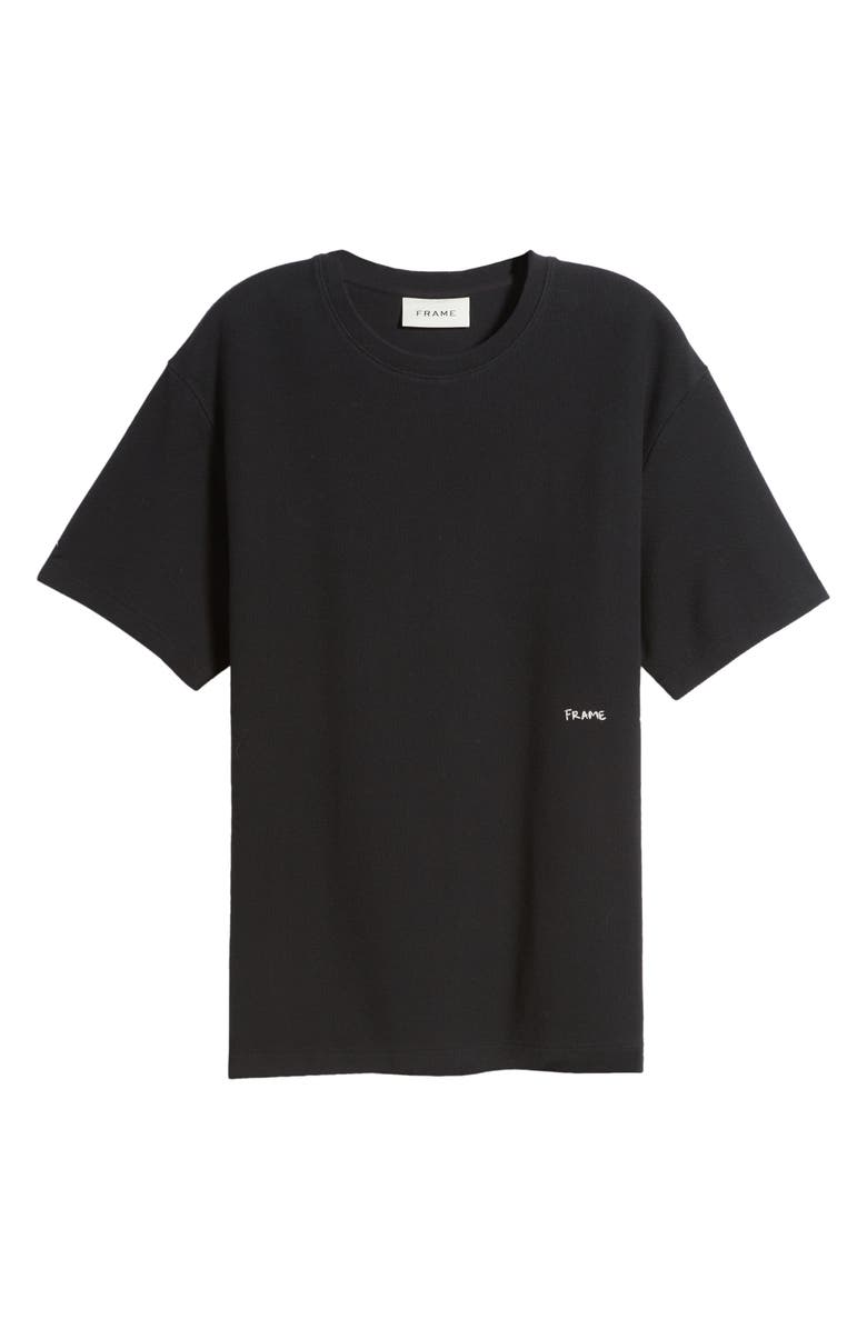 FRAME Solid Jacquard Cotton T-Shirt, Alternate, color, Black