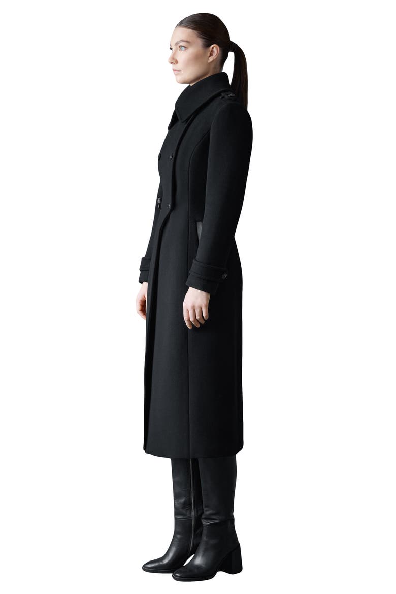 Elodie-R Double Breasted Wool Blend Coat, Alternate, color, BLACK