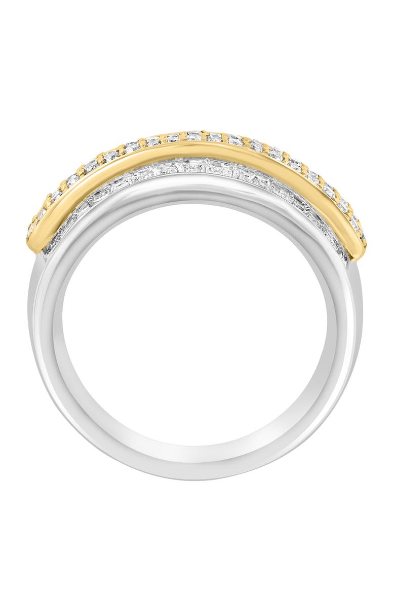 14K White & Rose Gold Diamond Ring, Alternate, color, Hematite and FW Blush Pearl
