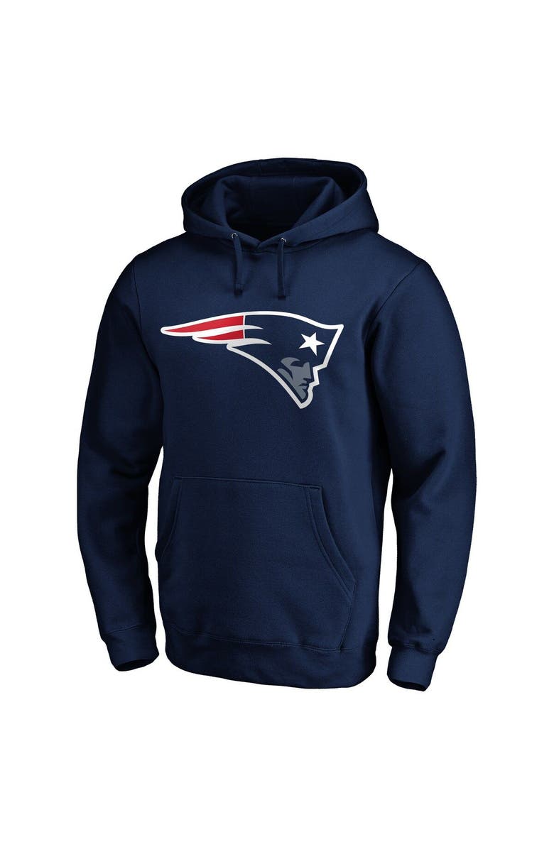 FANATICS Men's Fanatics Branded Navy New England Patriots Primary Logo Fitted Pullover Hoodie, Alternate, color,